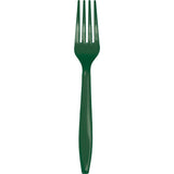 Trendware Hunter Green Plastic Forks, 72 Count