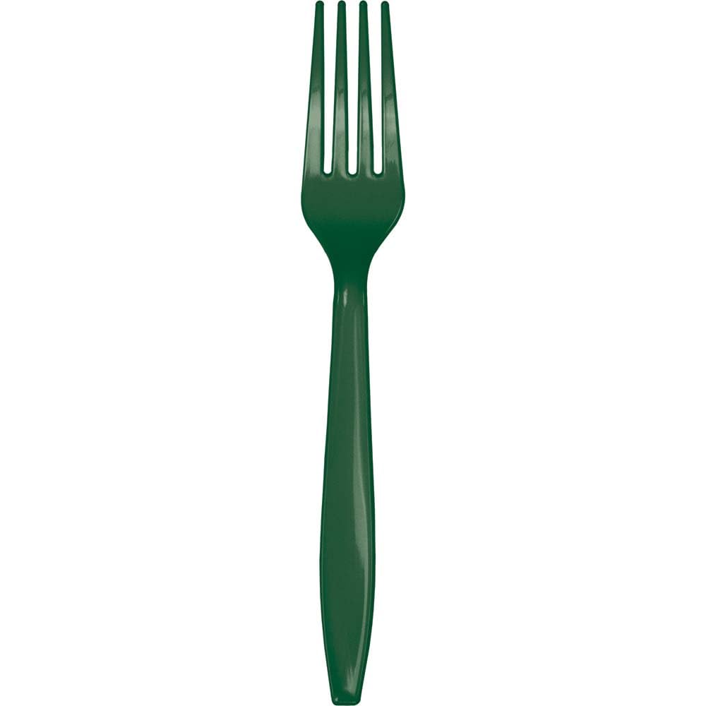 Trendware Hunter Green Plastic Forks, 72 Count