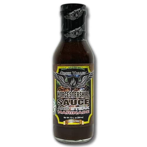 Croix Valley Worcestershire Sauce & Steak Marinade - 3 Pack (12 oz Glass Bottles) - Rich Umami with Savory Tang - Gluten-Free, No MSG, No High