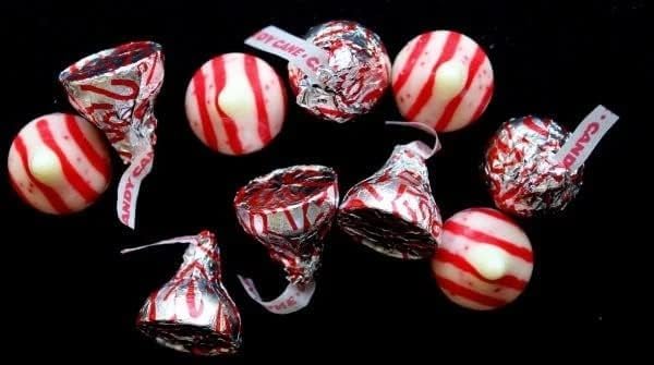 Candy Cane Kisses Christmas Edition 2 LBS - Individually Wrapped Candies - Bulk Candy By Queen Jax