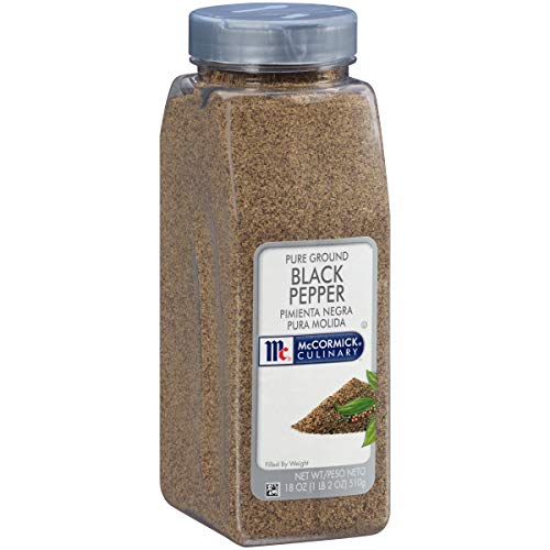 McCormick Culinary Pure Ground Black Pepper, 18 oz - One 18 Ounce Container of Bulk Black Pepper Finely Ground, Perfect for Chefs and Pepper Shaker