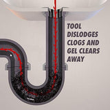 Drano Snake Plus Tool and Gel System, Drain Snake with Drain Clog Remover Gel, Unclogs and Removes Hair and Blockages, Commercial Line 16 Fl oz and 23