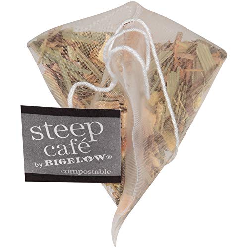 Bigelow Tea Steep Cafe Organic Herbal Tea, Lemon Ginger, 50 Bags/carton