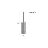 mDesign Slim Plastic Toilet Bowl Brush and Holder Set, Modern Compact Storage Organizer Cleaner Scrubber for Toilet - Heavy Duty Cleaning Plunger