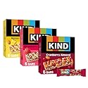 KIND Healthy Snack Bars, Mango Pineapple, Strawberry Sunflower Seed, Cranberry Almond, Gluten Free, High Fiber Snacks, 18ct