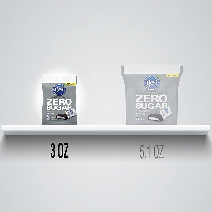 Zero Sugar Peppermint Patties, Sugar Free Chocolate Mint Candy, Keto Friendly, Low Carb, Individually Wrapped, 3 oz Bag