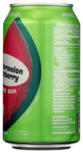 Evolution Fresh Soda Fruit Watermelon Raspberry Organic, 12 Fl Oz