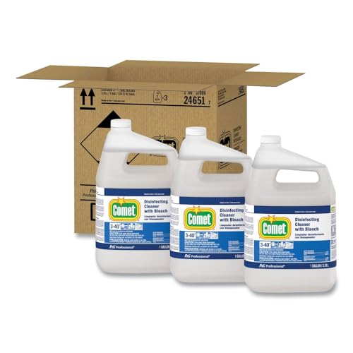 Comet Professional 24651CT Disinfecting Cleaner with Bleach Refill and Spray Bottle, 1 Gallon Volume, Pack of 3