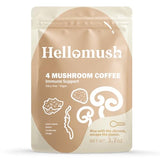 Hellomush Organic Instant Mushroom Coffee with Lions Mane, Reishi, Chaga and Cordyceps Coffee 30 Servings 3.7 oz