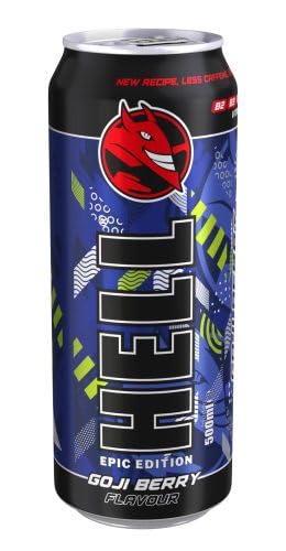 HELL Energy Drink | +20% More Caffeine | Vitamins B2, B3, B6, B12, C & D | No Preservatives | Environmentally Friendly Packaging | 12 x 500 ml |