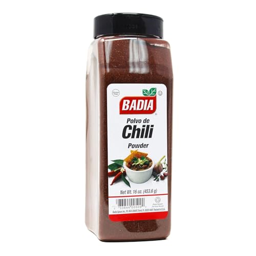 Badia Chili Powder 16 oz - Bold and Smoky Blend with Mild Heat - Ideal for Tacos, Chili, Soups & Rubs