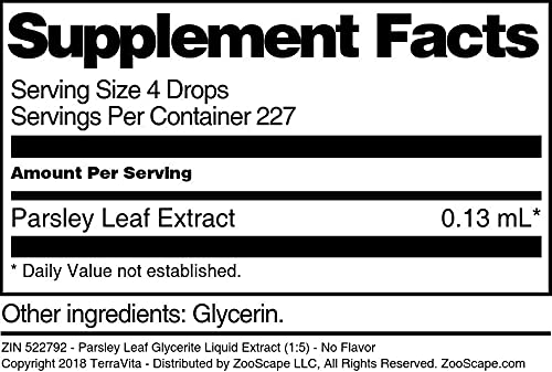 Parsley Leaf Glycerite Liquid Extract (1:5) - No Flavor (1 oz, ZIN: 522792) - 3 Pack