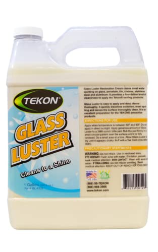 TEKON Glass Luster Restoration Cream 128 oz with FREE Pad 4" x 6"
