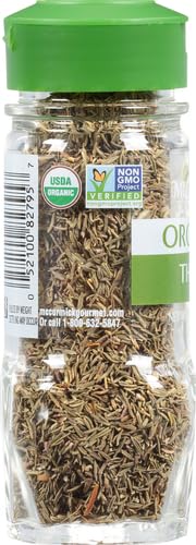 McCormick Gourmet Collection Thyme, Organic, Non GMO, Our Best Herbs & Spices, Warm, Aromatic Flavor Enhances Soups, Stews, Grilled Meats, Vegetables