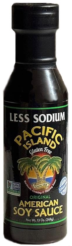 Pacific Island Soy Sauce, American, Fat-Free, Gluten-Free, No Sugars, Certified Non-GMO, No Carbs, MSG-Free, No Corn Starch, No Corn Syrup, Naturally