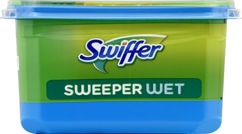 Swiffer Sweep + Mop, Wet Pads Refill, Floor Cleaner for Dirt, Dust, Hair, Cleaning Cloths for Mopping Home, Bathroom, Kitchen, All Purpose