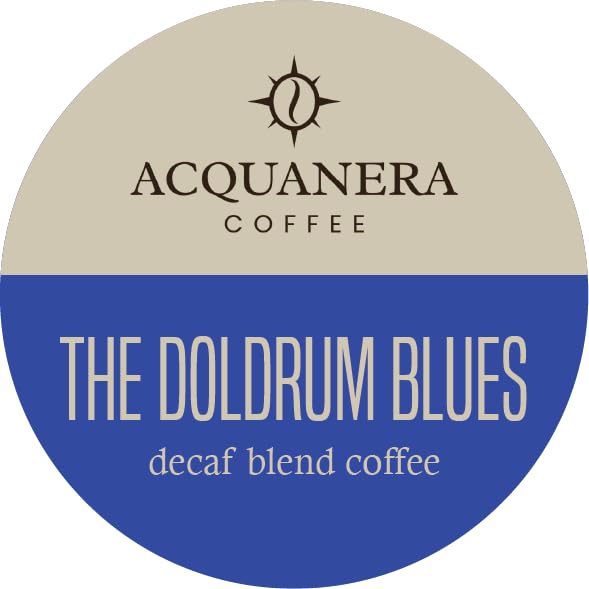 Acquanera Coffee - The Doldrum Blues, Decaf Blend Coffee - 100% Arabica - Single Serve Coffee Pods Compatible With K-cup Brewers - 24 count