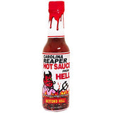 Carolina Reaper Hot Sauce From Hell - 5 Ounce - Gourmet Carolina Reaper Hot Sauce for Chicken Wings - Perfect for the Fan of Extra Hot Hot Sauces
