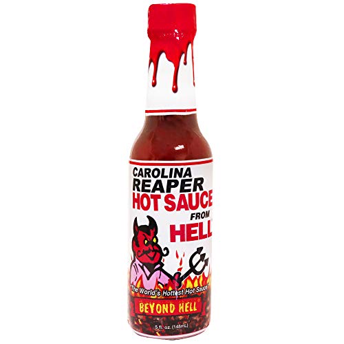 Carolina Reaper Hot Sauce From Hell - 5 Ounce - Gourmet Carolina Reaper Hot Sauce for Chicken Wings - Perfect for the Fan of Extra Hot Hot Sauces