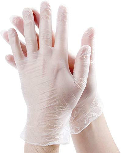 Safeguard Clear Vinyl Gloves Disposable Latex Free, Powder Free, 100 Count, Size Medium