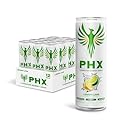 PHX Hydration Energy Drink - 700mg Electrolytes, 200mg Natural Green Tea Caffeine, 100% Daily Value 8 Essential Vitamins - 12 oz Cans (12 Pack) (12