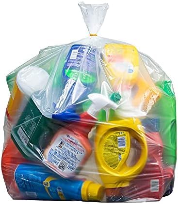 Plasticplace 40-45 Gallon Trash Bags ? 2.0 Mil ? Clear Extra Heavy Garbage Can Liners ? 40" x 46" (50 Count)