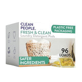The Clean People Laundry Detergent Pods - Hypoallergenic Laundry Pods - Ultra Concentrated, Recyclable Packaging, Stain Fighting - Fresh Scent, 96