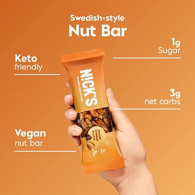 NICK'S Peanot Choklad Krunch Nut Bar 5-pack