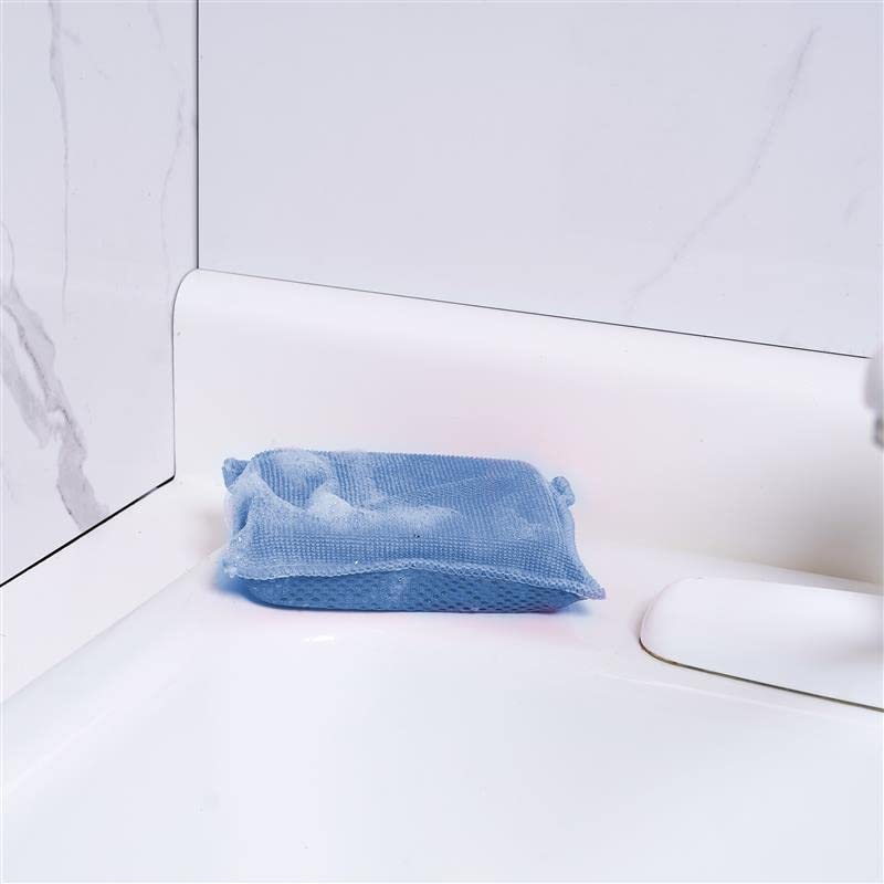 Miracle Microfiber Scrubbing Sponge, Blue Extra Scrubbing Power Sponge for Kitchen, Sink, Pot, Pan and Dish Washing, Super Absorbent and Rapid Drying