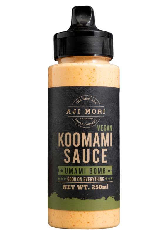 Aji Mori Vegan Koo Mami Spicy Mayo Umami Bomb - Vegan Mayonnaise with Chili & Authentic Asian Flavor Hot Sauce - Elevate any Dish Like Sushi, Sandwich