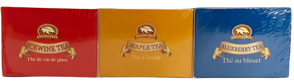 CANADA TRUE premium Ceylon 3 Bundle Tea(Maple,Blueberry,Icewine) 3x10 Tea Bags 60g (One Pack)