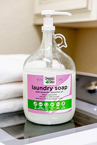 Organic Chix, all natural Laundry Soap, lavender infused, free & clear 96oz Spout Pack