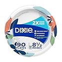 Dixie Medium Paper Plates, 8.5 Inch, 90 Count, 2X Stronger*, Microwave-Safe, Soak-Proof, Cut Resistant, Disposable Plates For Everyday Breakfast