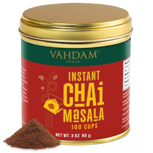 VAHDAM Instant Chai Tea (3oz/85g) - Traditional Masala Chai | Makes 100 Cups | Natural Spices, Zero Calories | Instant Indian Tea - No Steeping |