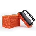 Griddle Cleaning Pads for Blackstone Flat Top, Non-Scratch Grill Scrub Pads, Bathroom Scrubbing Pads, Pool Scrub Brush, Shower Tile (5 Pads + Handle)