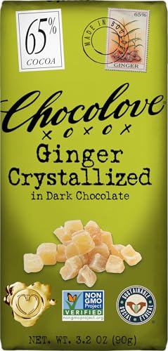 CHOC BAR DRK GINGER CRYST 3.2OZ