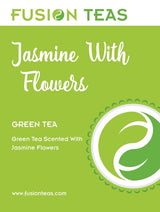 Jasmine with Flowers Green Tea - Gourmet Floral Scented Chinese Loose Leaf Tea - Zero Calories - 1 Pound (16 Oz.) Pouch