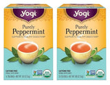 Yogi Tea - Purely Peppermint Tea (2 Pack) - Supports Healthy Digestion - Caffeine Free - 32 Organic Herbal Tea Bags