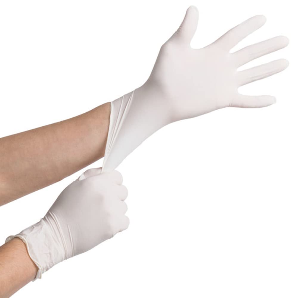Bits N Things Latex Disposable Gloves | Comfortable | Powdered | 100 Count (Medium | MED)
