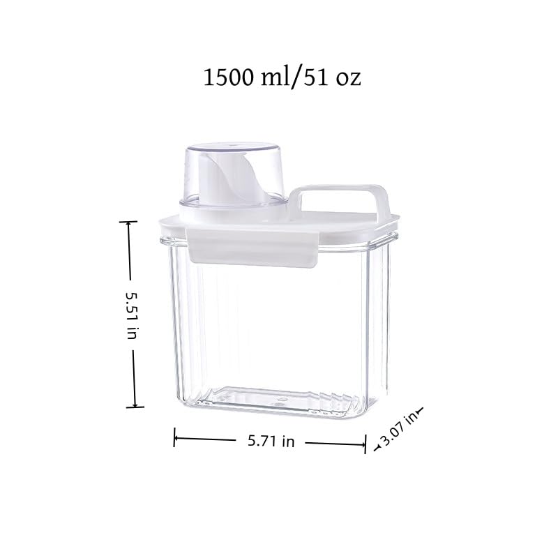 Bikkii Laundry Detergent Dispenser-2 Pack, 51 oz Detergent Dispenser with 4 Removable Labels, Laundry Soap Dispenser for Laundry Room Organization