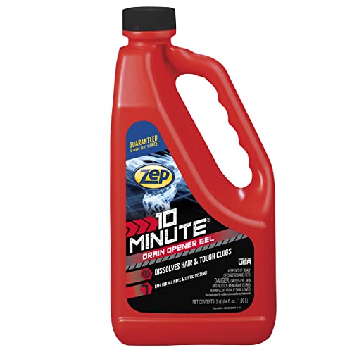Zep 10 Minute Drain Opener Gel 64 Ounce - ZHCR64NG - Commercial Strength, Fast Acting and Safe for All Pipes