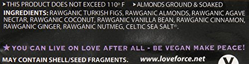 Love Force Rawganic Vegan Energy Bar, Fig Ginger, 3 Ounce