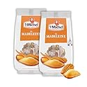 St Michel Traditional Madeleines French Sponge Cakes Made In France, Pack of 2 (250g each) Non-GMO. Total of 20 Individually Wrapped All Butter