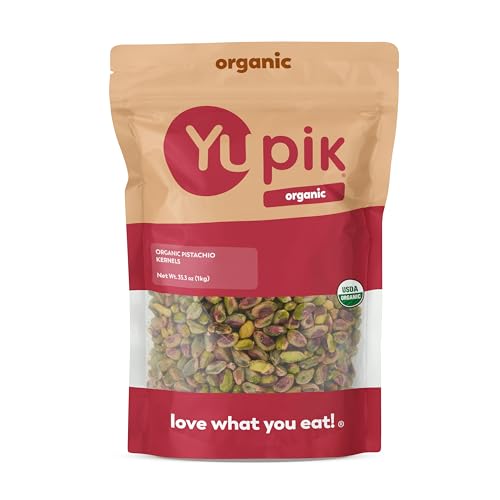 Yupik Organic Raw Pistachios, No Shells, 2.2 lb (35.2 oz), Gluten-Free, Non-GMO, Kosher, Vegan, Kernels, Unsalted, Crunchy Shelled Nuts, Source