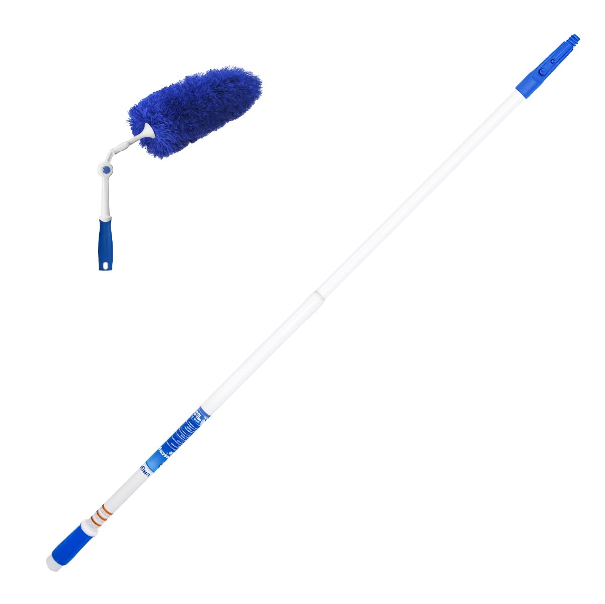 Unger Connect and Clean Dusting Kit with 4' Steel Pole, Features Microfiber Duster, Cobweb and Corner Duster and Microfiber Feather Duster