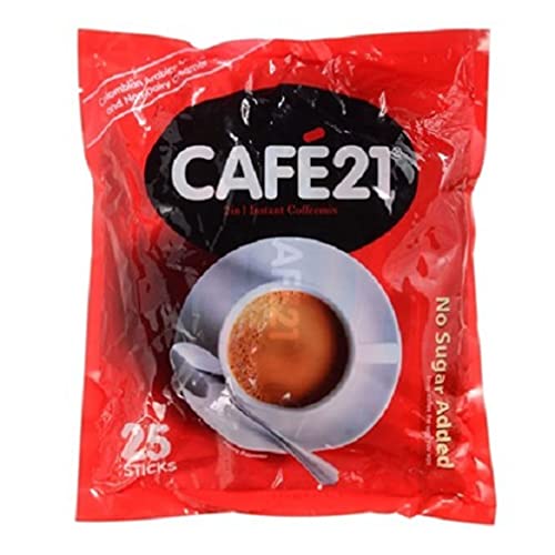 Cafe21 2 in 1 Instant Coffeemix - Original (25s x 12g) 300g - The first 2in1 instant coffee mix with No Sugar Added, mild bitter flavour and aroma.