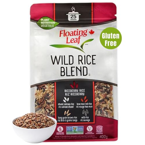 Floating Leaf Wild Rice Blend - 14 ounces, 1 count - Wild Rice Blend With Riceberry, Red Rice And Brown Rices - Gluten Free - Non GMO - All Natural - Vegan - Plant Based