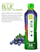 ALO Aloe Vera Juice Drink | BLUE - Aloe Vera + Blueberry | 16.9 fl oz, Pack of 12 | Plant-Based Drink with Real Aloe Pulp