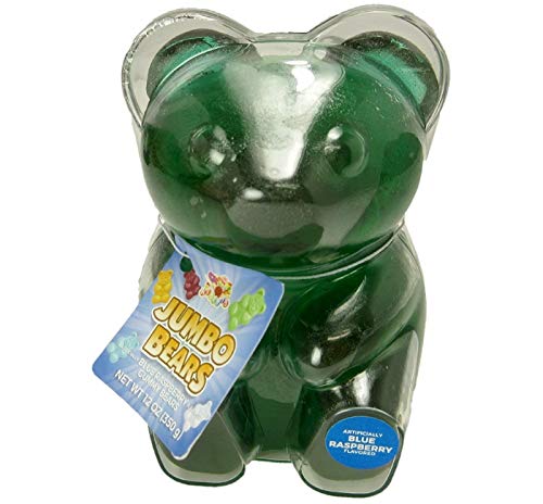 Albert's Big Bite Jumbo Blue Raspberry Flavored Gummy Bear, 12 Ounce, 4 Inches Tall