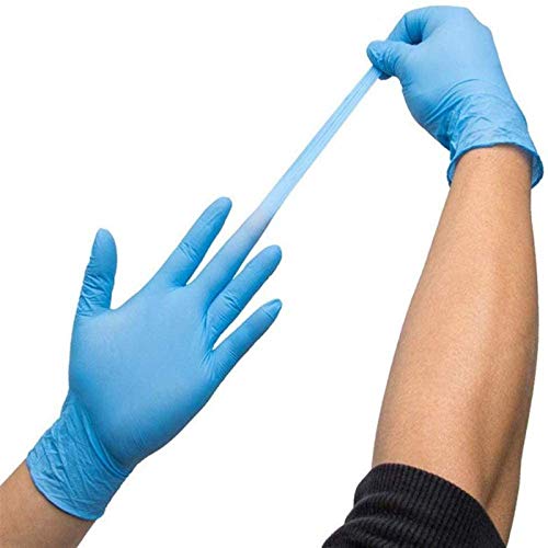 N/m Disposable Gloves Powder Latex Free Professional Food Grade Reuseable Rubber Cleaning Gloves 100 Pcs Blue Medium, 1count